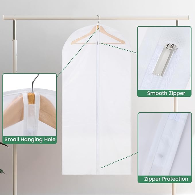 12 Pack Garment Bags for Hanging Clothes - Image 4