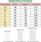 13 Gallon Trash Bags Drawstring, Garbage Bags, 1.99Mil Thickness - Image 3