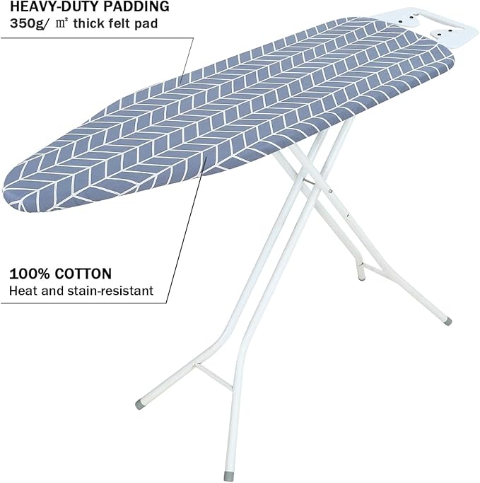 Ironing Board Cover and Pad Standard Size 15 x 54, 3 Pairs of Hook and Loop - Image 3