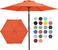 JEAREY 7.5FT Patio Umbrella Market Table Umbrella with 6 Sturdy Ribs, Push Button Tilt/Crank Outdoor Umbrella for Garden, Deck, Backyard, Pool and Beach,Orange by JEAREYOutdoorsCollection