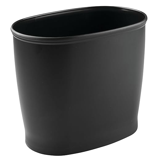 iDesign Slim Plastic Bathroom Trash Can, Small Garbage Bin by iDesign