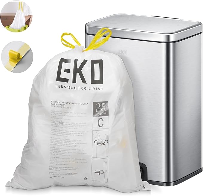 EKO 4 Gallon / 10-15 Liter, Extra-Strong Unscented Garbage Bags, Easy-Dispense - Image 8