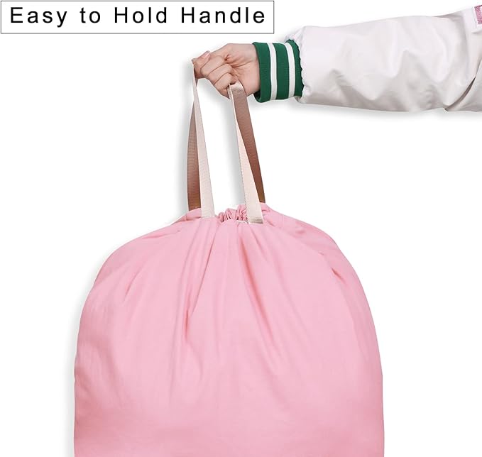 Cotton Canvas Laundry Bag with Handles & Drawstring Straps, Heavy Duty Extra - Image 2