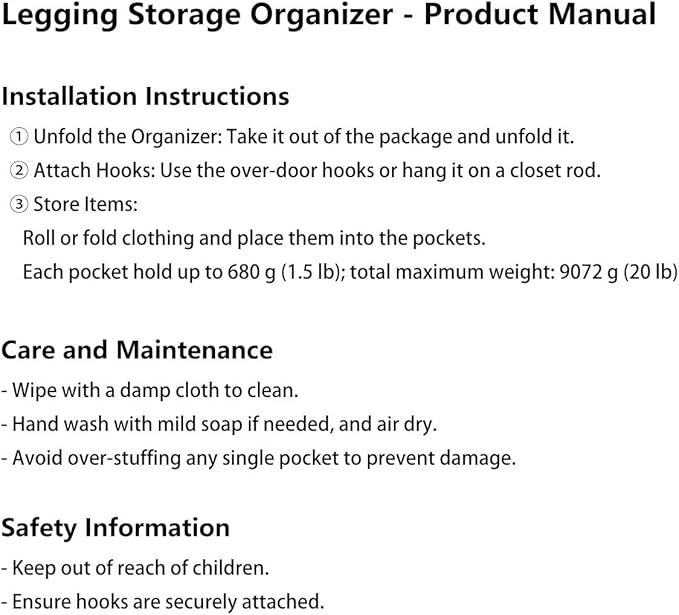 Lirex Hanging Yoga Legging Storage Organizer - Image 5