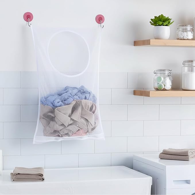 Hanging Laundry Hamper Bag, Breathable Mesh Laundry Hamper over the Door - Image 5