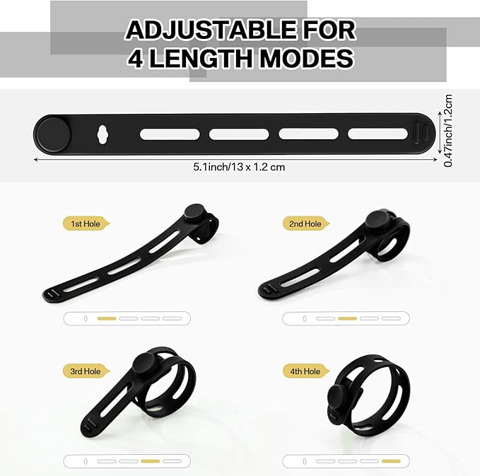 42 Pcs Silicone Cable Ties Reusable Cord Organizer Adjustable Data Cable Wraps - Image 4