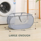Pop Up Laundry Hamper, Collapsible Horizontal Baskets - Image 4