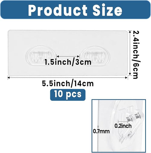 10 Pack Shower Caddy Adhesive Replacement, Shower Shelf Strong Adhesive Hooks - Image 2