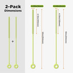 2 Pcs Silicone Straw Cleaner Brush, Extra Long Cleaning Brushes - Image 2