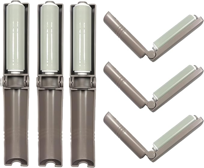 Mini Reusable Lint Roller for Travel, 6 Pack Washable Foldable Lint Remover by AEHKLCP
