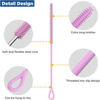 YOTIME Silicone Straw Cleaner Brush, Non-slip Handle Soft and Bendable - Image 3