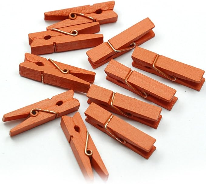 100pcs/Set Mini Colored Wooden Clips by Unknown