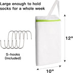 5-Pack Sock Laundry Bags with Metal Hooks, 10x12 Inch Mesh Washing Machine Bags - Image 2