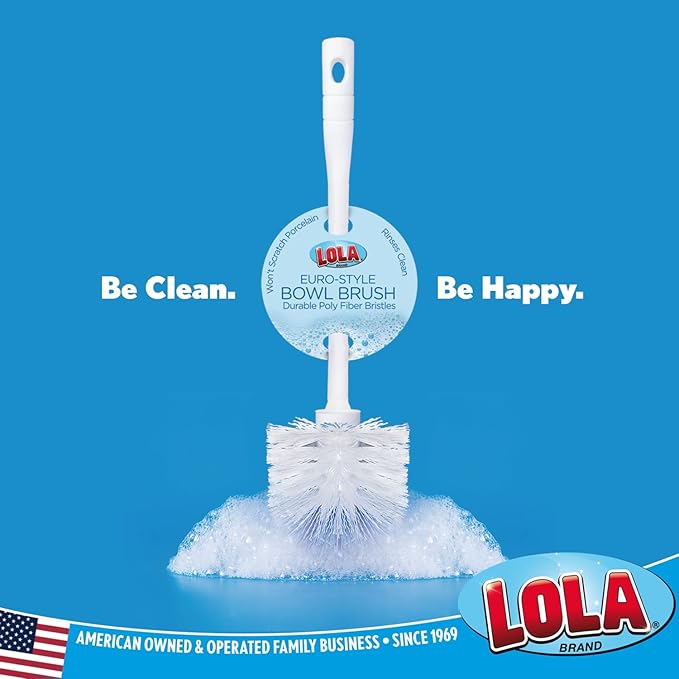 LOLA Classic Toilet Brush, 2 Pack, Durable Fiber Stiff Bristles, Compact Size - Image 6