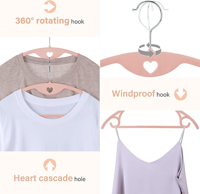 IEOKE Velvet Hangers 30 Pack: Felt Clothes Hangers Heavy Duty Shirt Sweater - Image 4