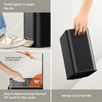 Small Bathroom Trash Can with Lid Soft Close, 5L / 1.3 Gallon Slim Garbage Can - Image 6