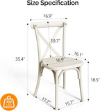 VINGLI Plastic Outdoor Dining Chairs Set of 4, Stackable Patio Cream White Dining Chairs with X Back, Waterproof Kitchen & Dining Room Chairs for Indoor-Outdoor, Capacity 400 lbs - Image 3