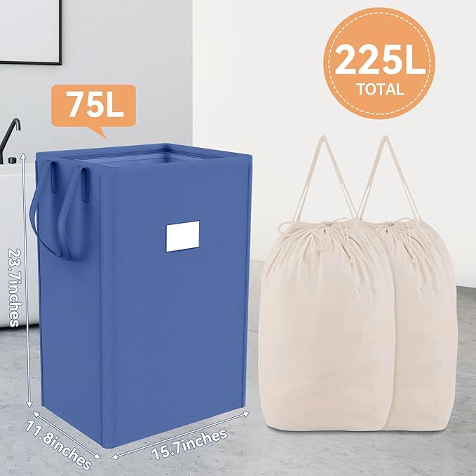 MCleanPin 225L Large Laundry Hamper Collapsible - Image 2