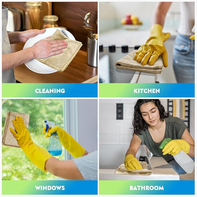 HOMEXCEL Brown Microfiber Cleaning Cloth 6 Pack 12.5 x 12.5 inch Microfiber - Image 6