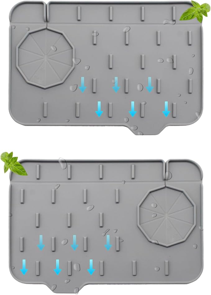 2 Pieces Kitchen Sink Splash Guard 8.3" Mini Sink Faucet Mat Faucet Handle Drip by Apqagjy