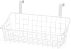 LeleCAT White Basket with hook Grid Storage Basket, Hang it behind a door or on - Image 6