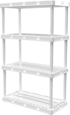 Gracious Living 2 Pack Light Duty Storage Shelves, Knect-A-Shelf 4-Shelf Ventilated Shelving Rack Organizer for Home, Garage, Basement & Laundry, White - Image 6