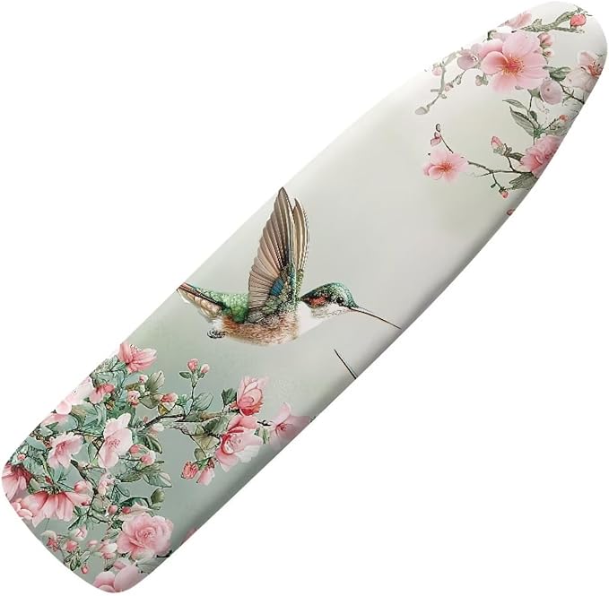 Floral Hummingbird Ironing Board Cover Elastic Edge Heavy Duty Iron Pad Covers by Hinthetall