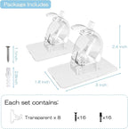 8PCS No Drill Curtain Rod Brackets, Self-Adhesive, Plastic & Stainless Steel - Image 4