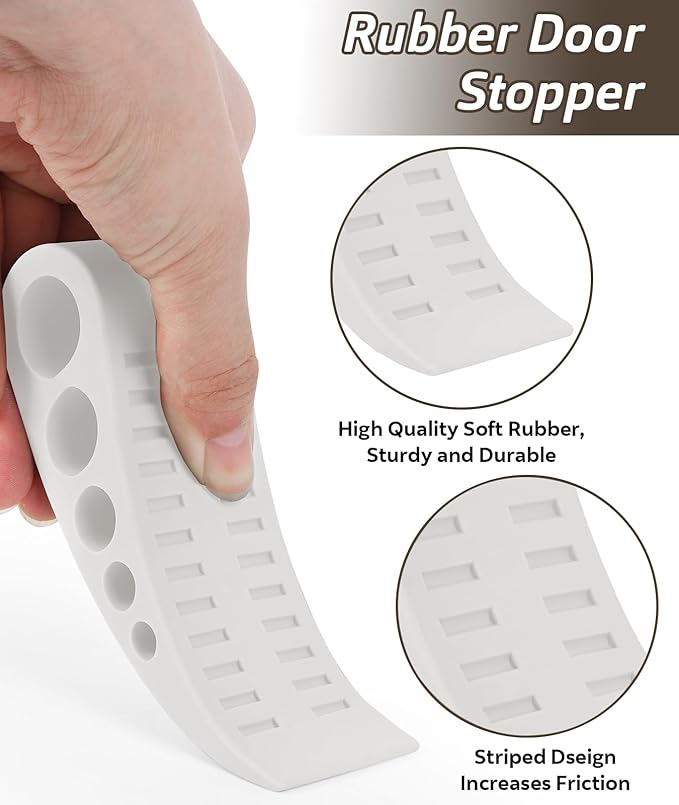 3 Pack Door Stops for Bottom of Door, Rubber Door Stopper Wedge - Image 4