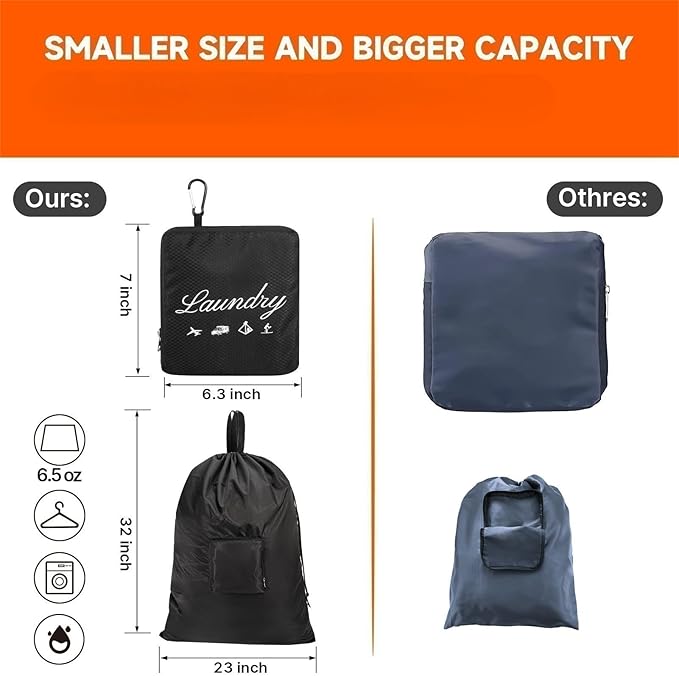 JHX Travel Laundry Bag XL, Extra large Dirty Clothes Organizer【Upgraded】with - Image 2