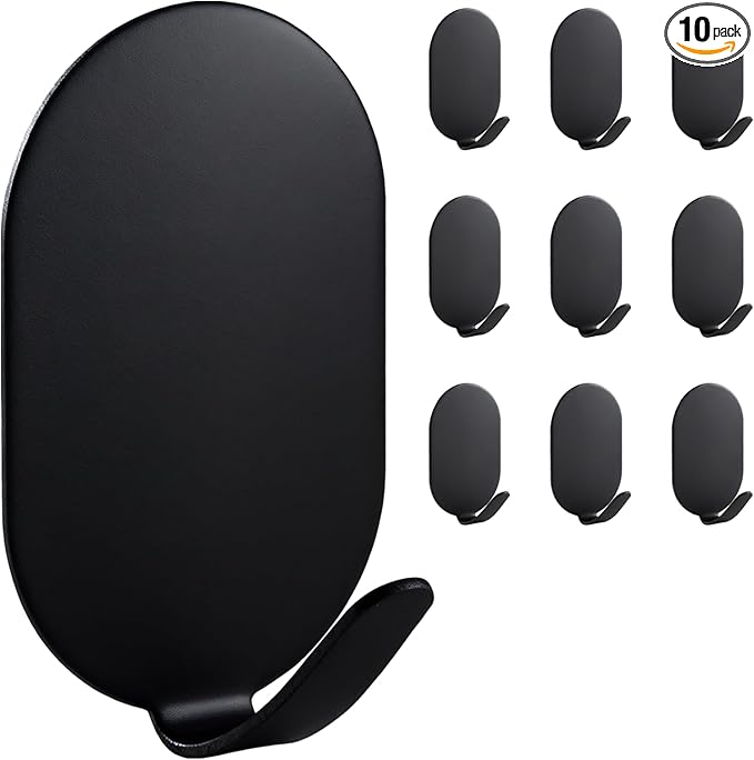 Sticky Adhesive Hooks for Hanging, Key Hooks, Stainless Steel Wall Hooks by IBERDE