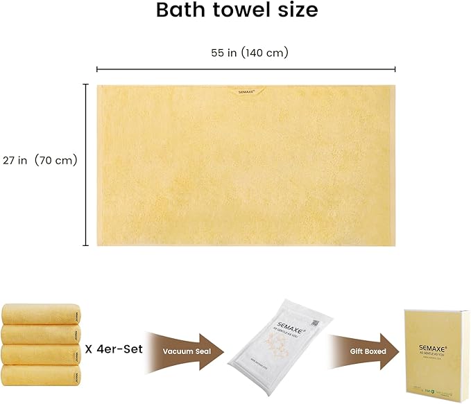 SEMAXE 4-Pack Luxury Bath Towels - Image 2