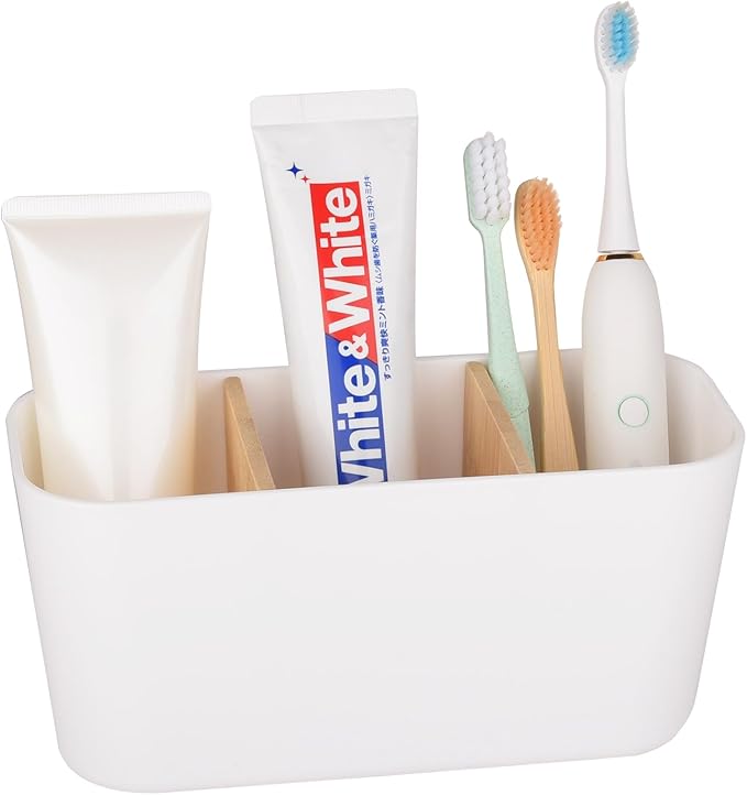 Toothbrush Holders for Bathrooms, Bamboo Tooth Brush Holder by Heagoale