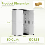 Devoko 50 Cu Ft Outdoor Storage Cabinet - Waterproof Vertical Shed for Patio, Garden & Deck, Heavy-Duty Tool Storage Box for Cushions, Accessories & Equipment, Durable & Weather-Resistant (White) - Image 5