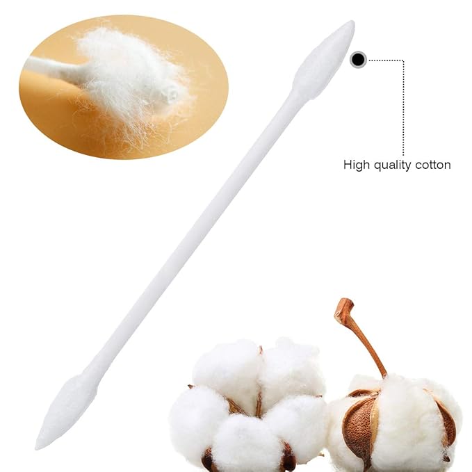 800 Count Precision Tips Cotton Swabs 3" Double Pointed Tip Ear Swabs - Image 2