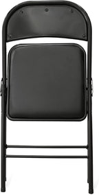 Amazon Basics Comfortable Vinyl-Padded Metal Steel Folding Chairs for Events, Easy to Fold and Store, Black, 4-Pack - Image 5
