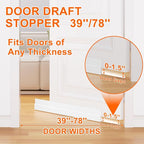 5Pack Door Draft Stopper, Blocks Cold Air, Dust & Light - Image 4