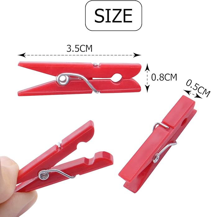 Jdesun 50 Pieces Photo Clips, Mini Plastic Picture Paper Clip Clothespins Peg - Image 3