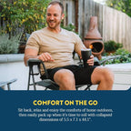 GCI Outdoor Comfort Pro Camping Chair | Collapsible Folding Chair with Durable Armrests, Drink Holder & Portable Carry Bag — Heathered Royal - Image 6