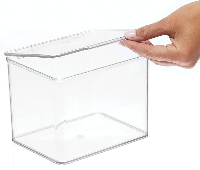 mDesign Small Plastic Home Office Storage Organizer Box Containers - Image 6