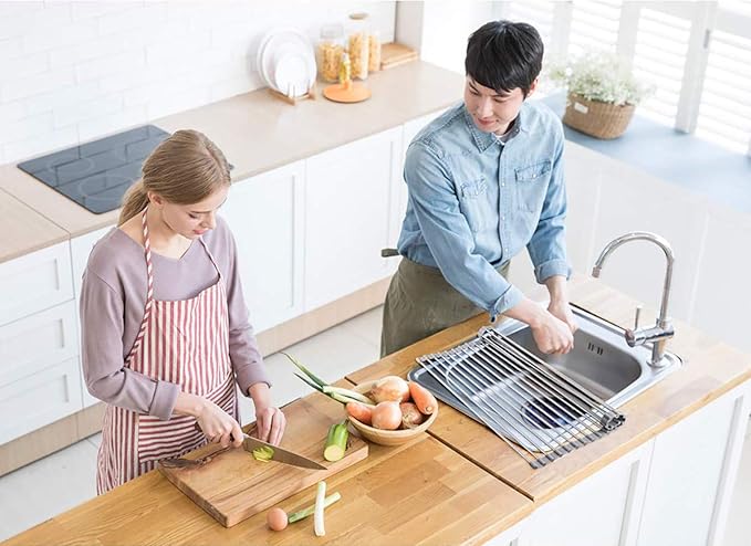 Ahyuan Roll up Dish Drying Rack Over The Sink Kitchen Roll up Sink Drying Rack - Image 2