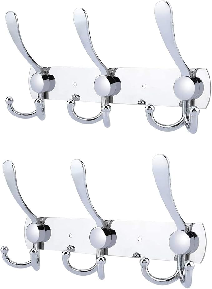 Coat Rack Wall Mounted, 3 Tri Stainless Steel Coat Hook by YUNISS