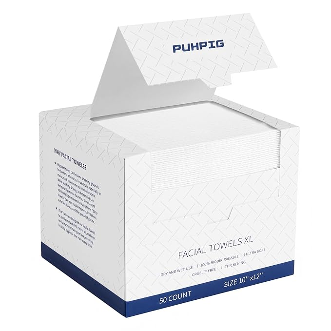 Clean Face Towels, Disposable Face Towels, Makeup Remover Dry Wipes, 10in X by PUHPIG