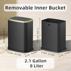 8L/2.1 Gallon Small Bathroom Trash Can - Image 6