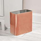 mDesign Small Metal 2.4 Gallon/9 Liter Trash Can Wastebasket Garbage Bin - Image 3