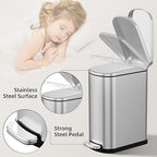 KUK Slim Bathroom Trash Can - Image 4