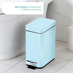 Home Zone Living 3-Pack 1.3 Gallon Small Poweder Blue Bathroom Trash Can - Image 2