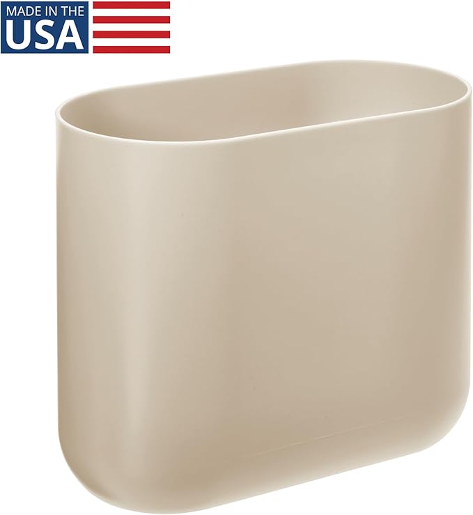 iDesign Small Slim Plastic Bathroom Trash Can, Garbage Can - Image 2