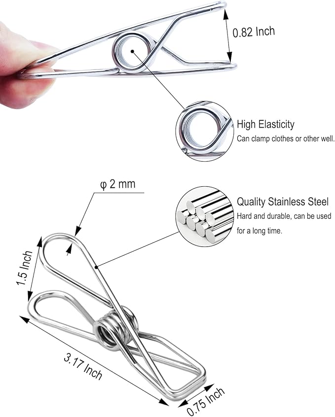 20 PCS Metal Clothes Pins Heavy Duty - Image 2