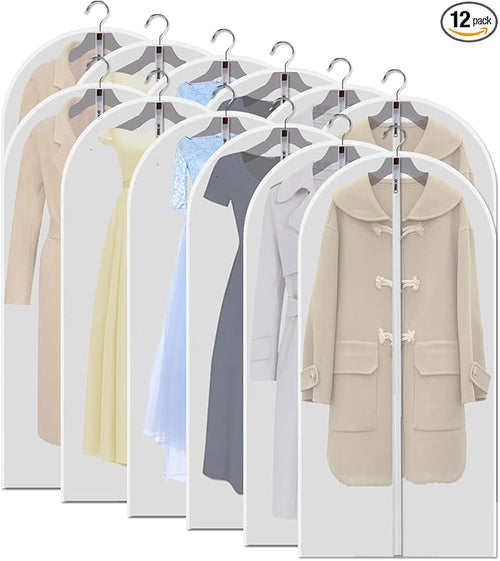 12-Pack 48-Inch Clear Garment Bags by VOSIGREEN